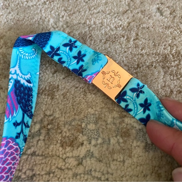 Nanette Lepore NWT Wireless Halter Neck Bikini Top Paisley Blue Purple: 14 - Picture 5 of 8